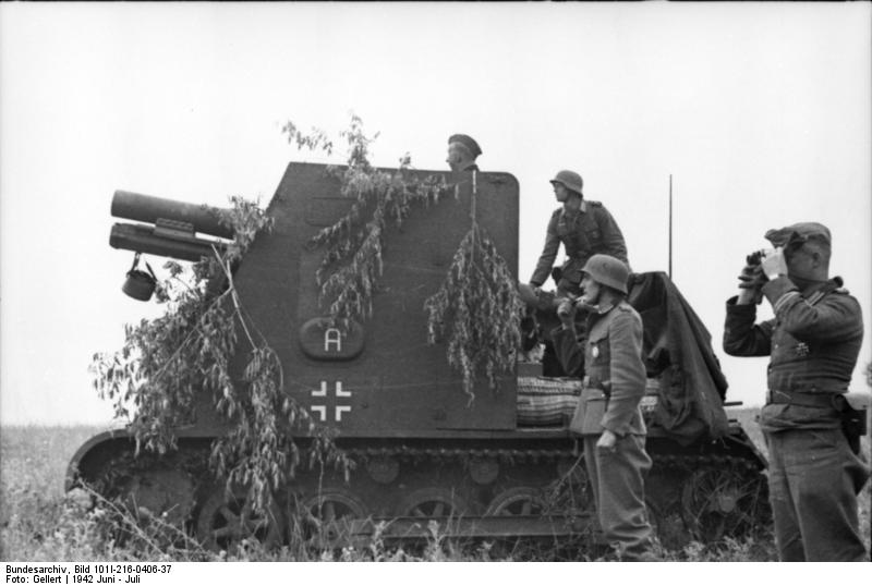 Russland, getarnter Panzer I B mit I.G. 33