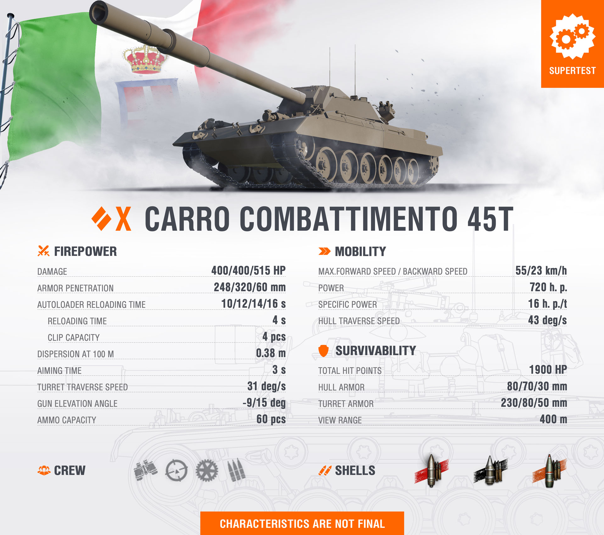 WoT Template New Tank Carro Combattimento 45t EN